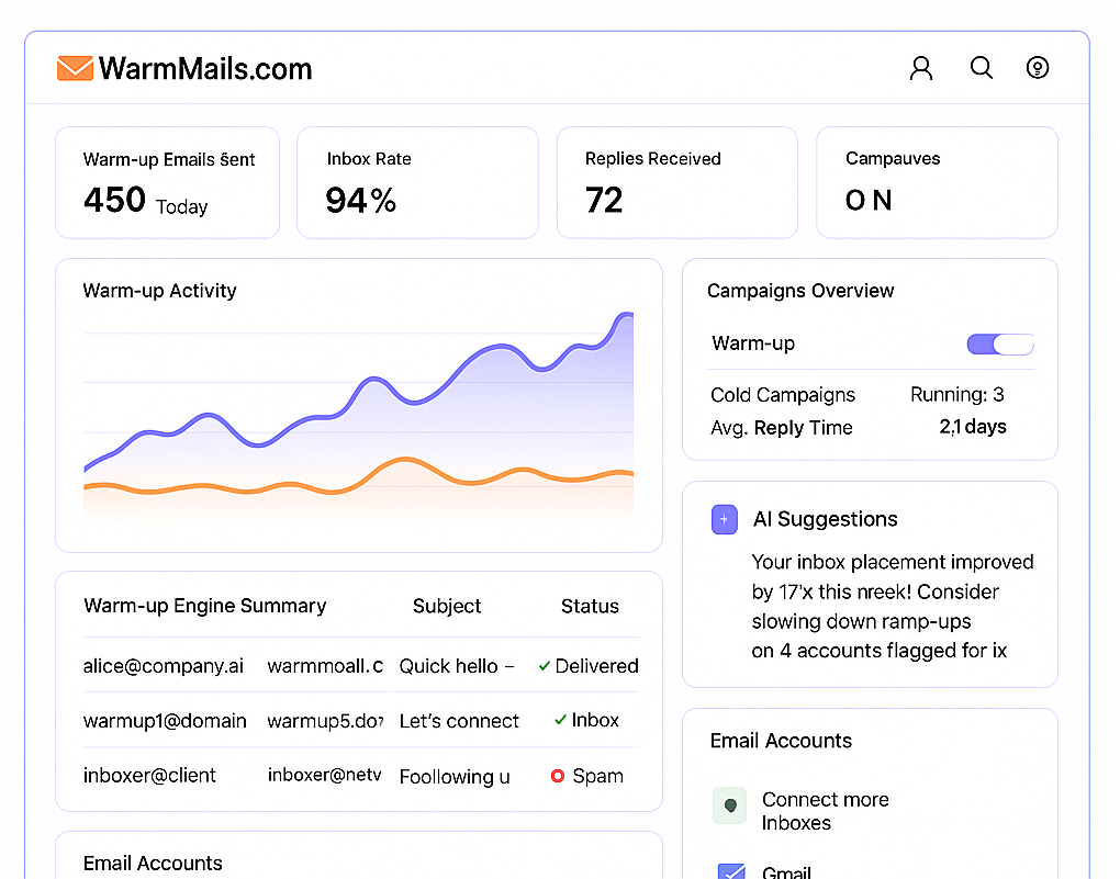 WarmMails Dashboard